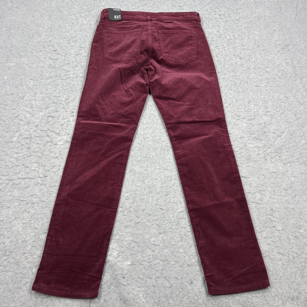 NEW Kut from the Kloth Pants Womens 4 Wine Red Catherine Boyfriend Corduroy Jean - Picture 10 of 12
